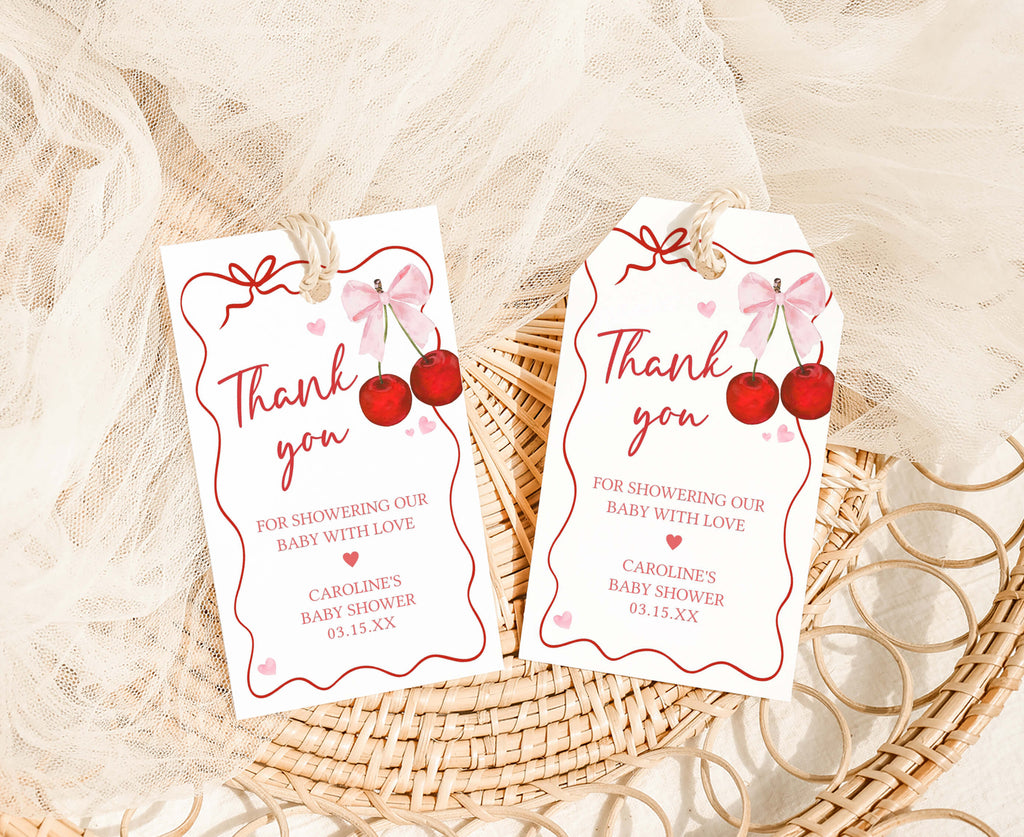 Cherry Baby Shower Favor Tag