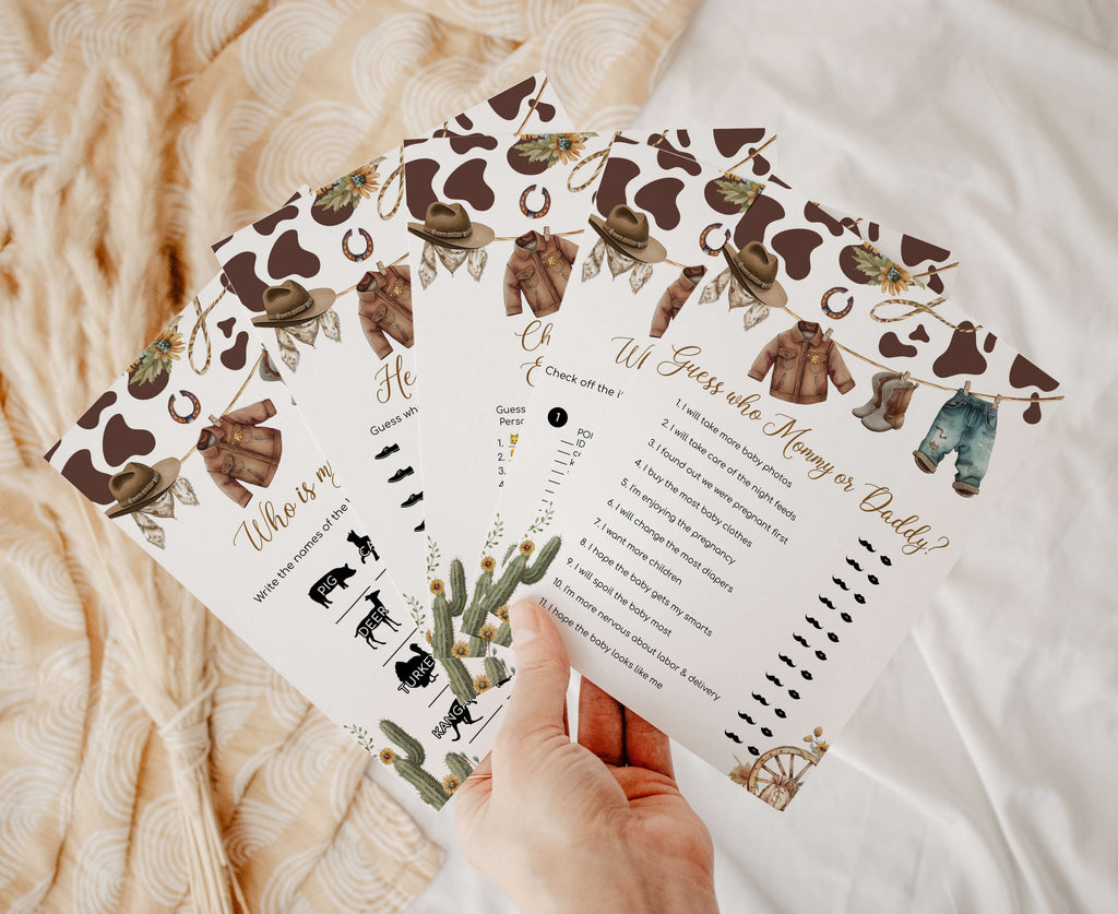 A Little Cowboy Baby Shower Games Bundle