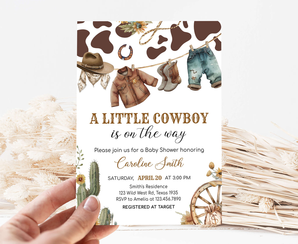 A Little Cowboy Baby Shower Invitation