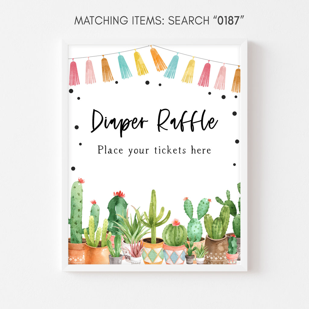 Fiesta Baby Shower Diaper Raffle Sign