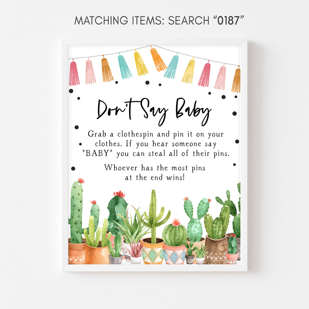 Fiesta Baby Shower Don't Say Baby Sign