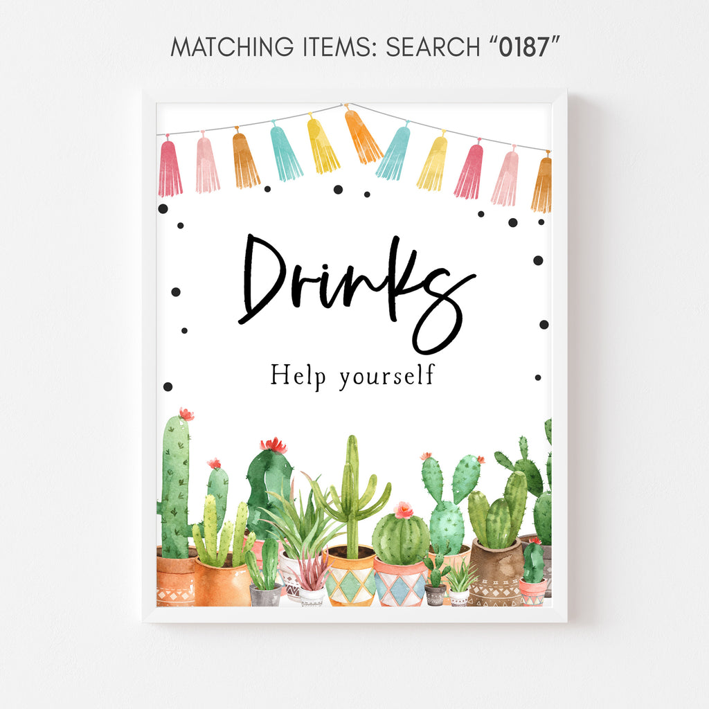 Fiesta Baby Shower Drinks Sign