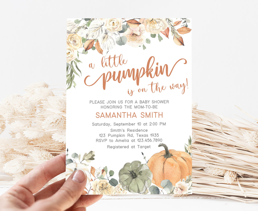 Little Pumpkin Baby Shower Invitation