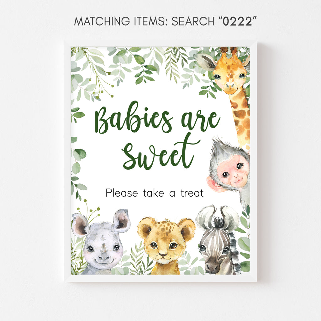 Safari Baby Shower Babies are Sweet Sign