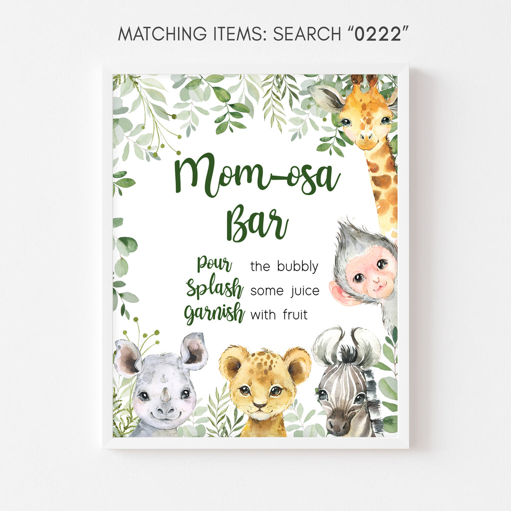 Safari Baby Shower Mom Osa Bar Sign