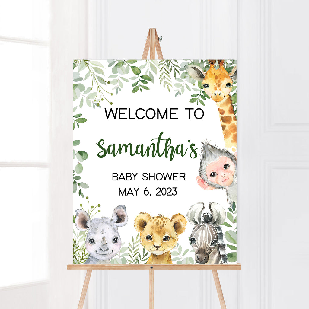 Safari Baby Shower Welcome Sign