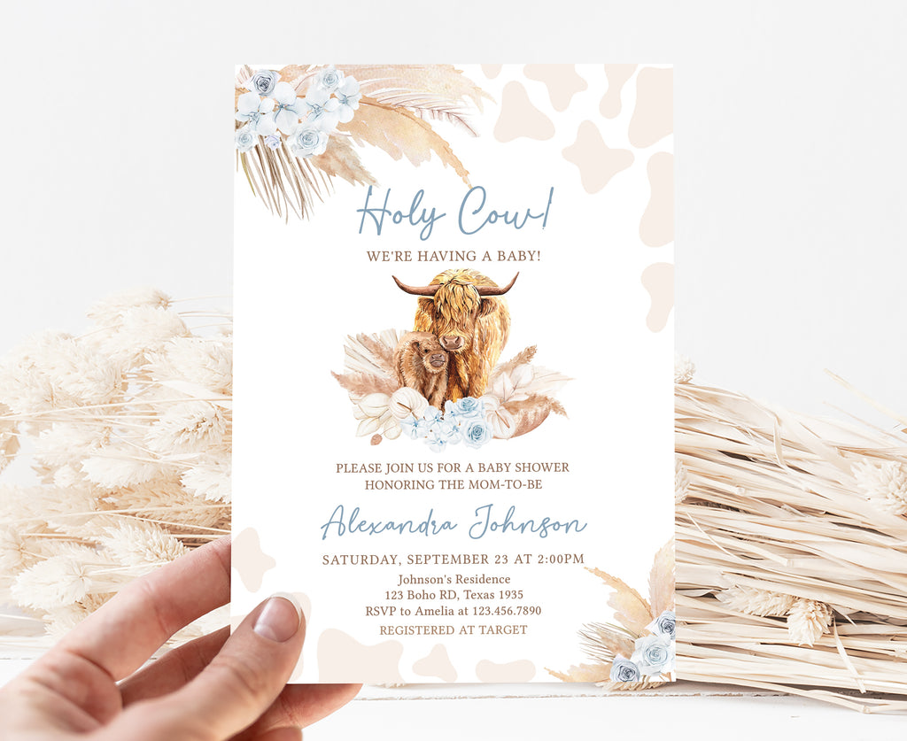 Highland Cow Baby Shower Invitation