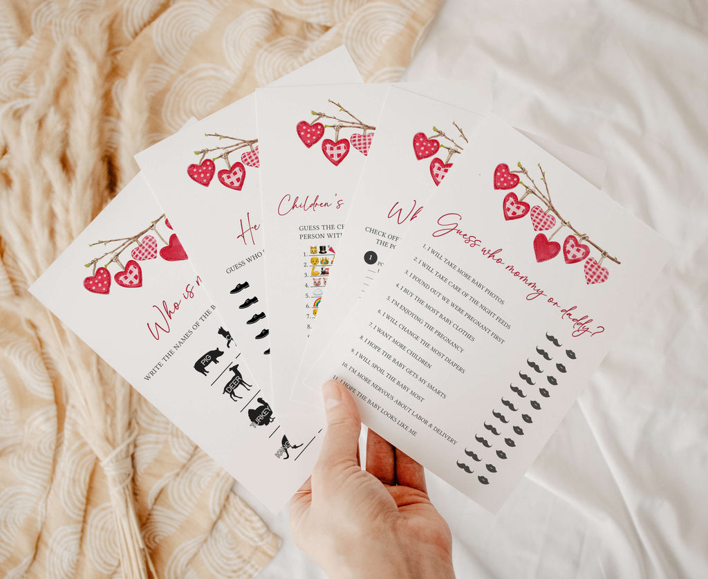 Valentine Baby Shower Games Bundle