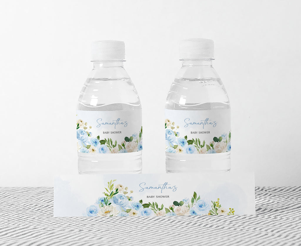 Boy Baby in Bloom Baby Shower Bottle Label