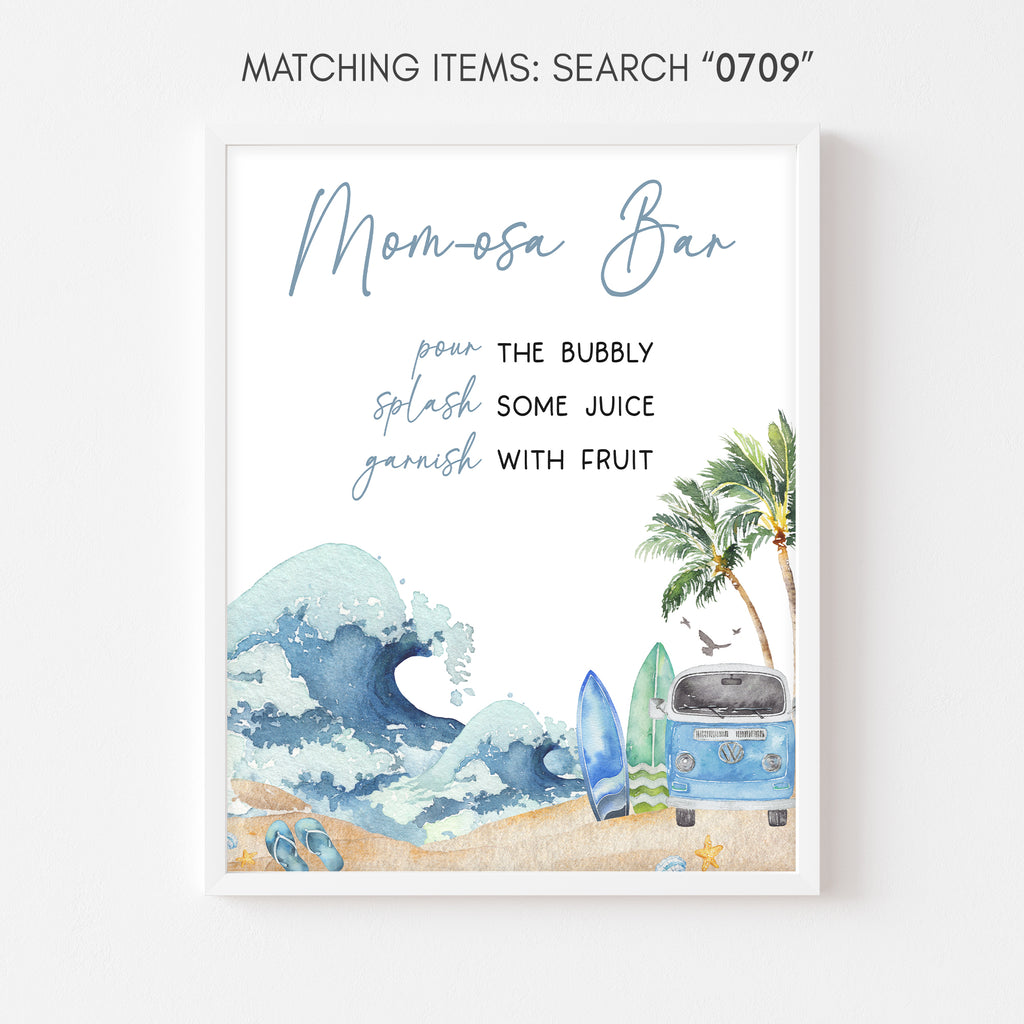Baby on Board Baby Shower Mom Osa Bar Sign