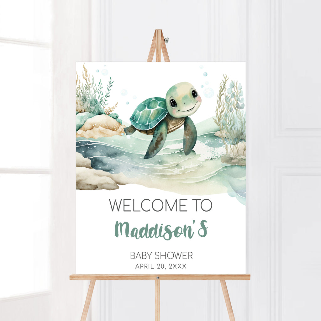 Sea Turtle Baby Shower Welcome Sign