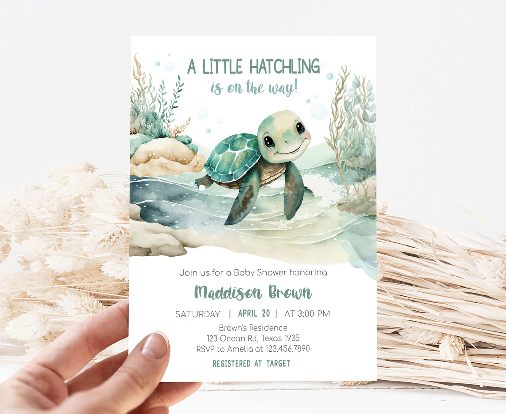 Sea Turtle Baby Shower Invitation