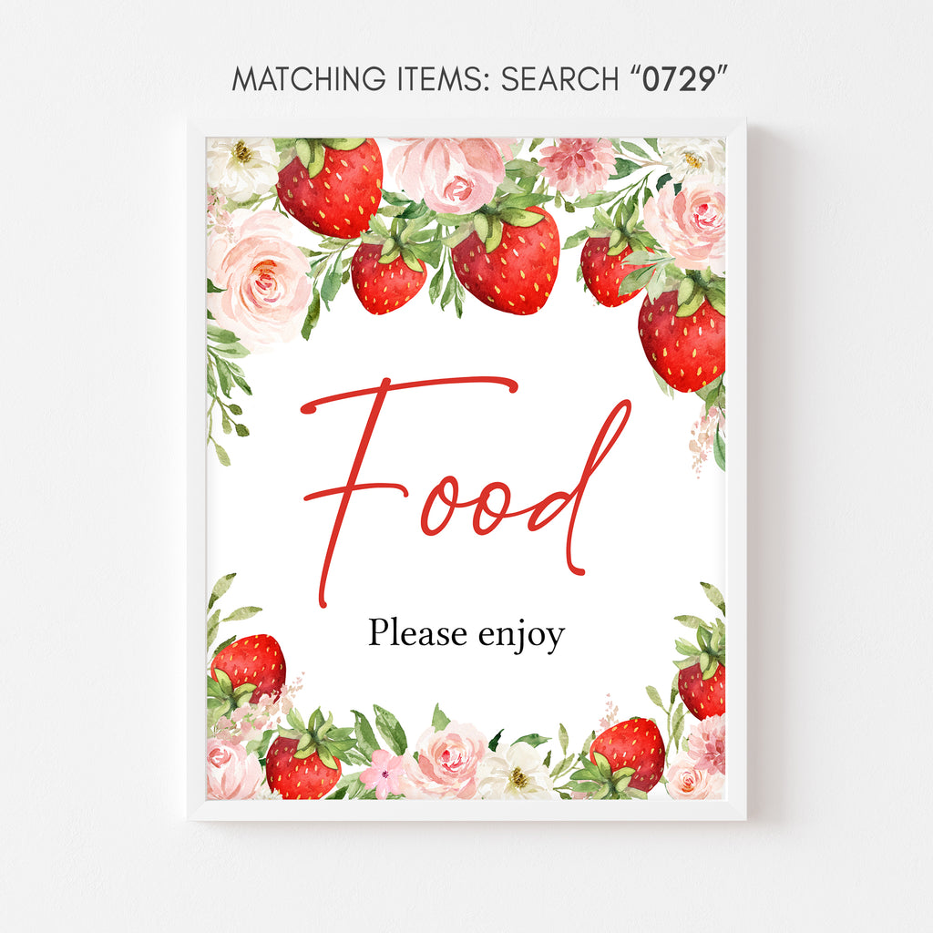 Strawberry Baby Shower Food Sign