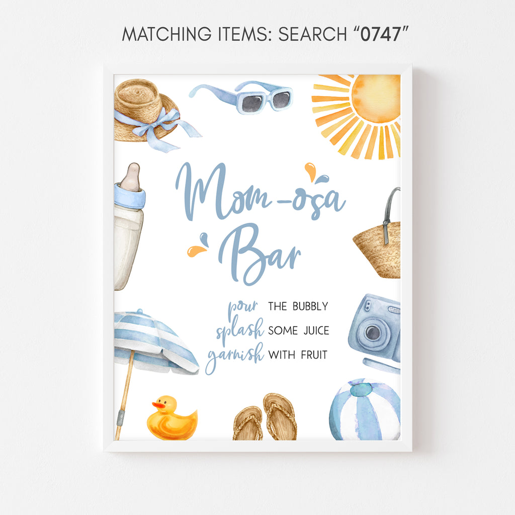 Boy Splish Splash Baby Shower Mom Osa Bar Sign