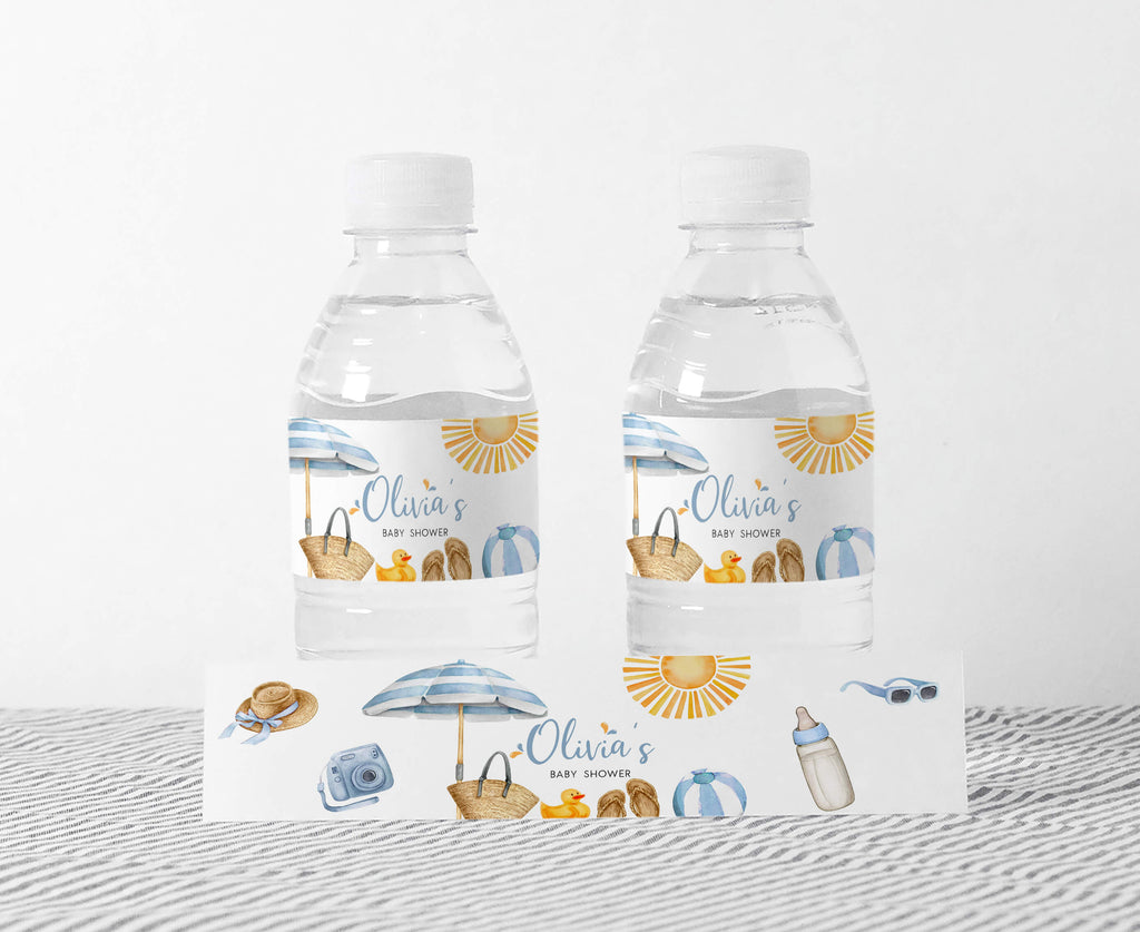 Boy Splish Splash Baby Shower Bottle Label