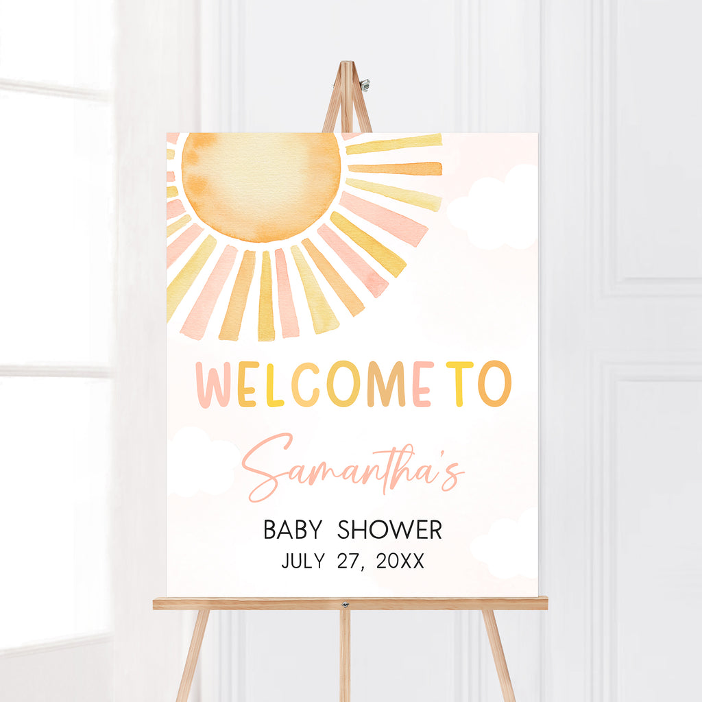 Sunshine Baby Shower Welcome Sign