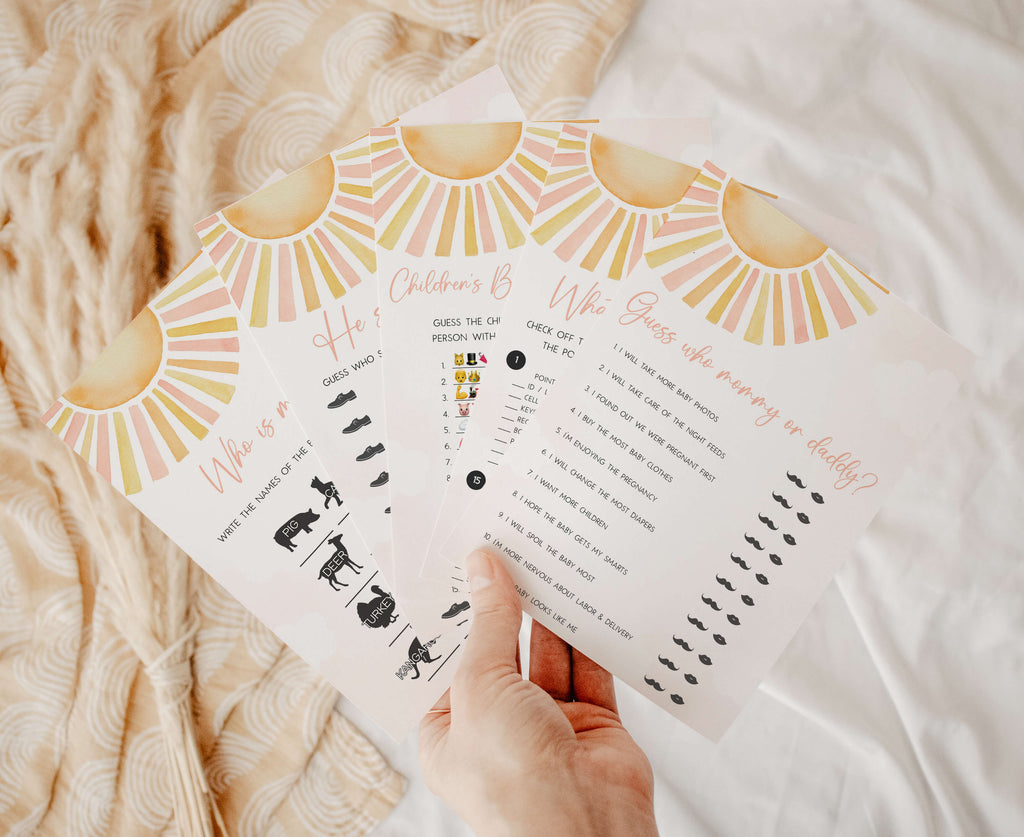 Sunshine Baby Shower Games Bundle