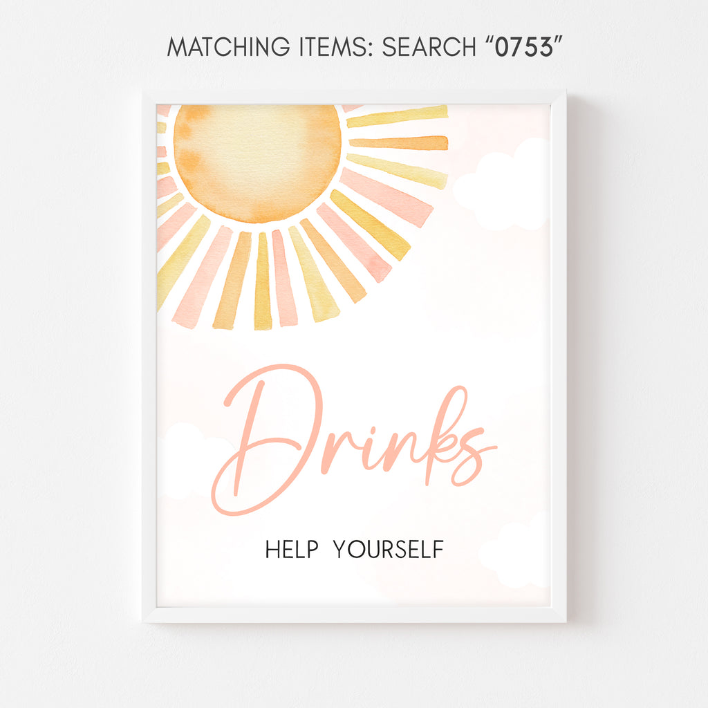 Sunshine Baby Shower Drinks Sign