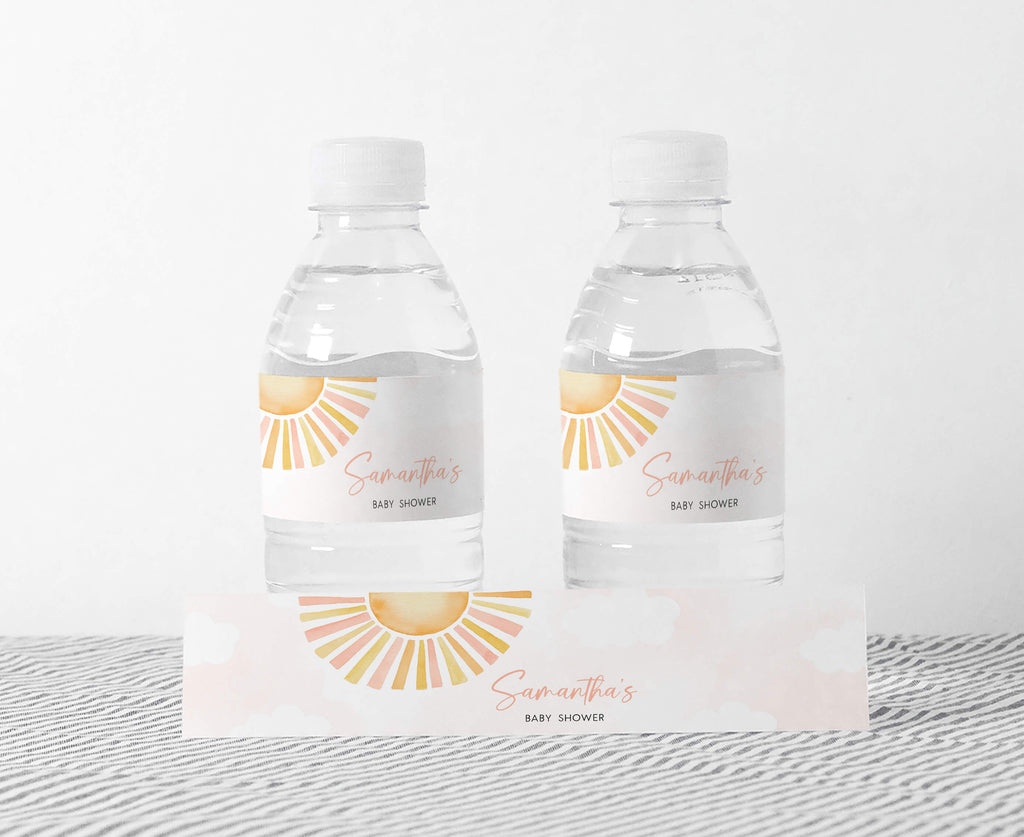 Sunshine Baby Shower Bottle Label