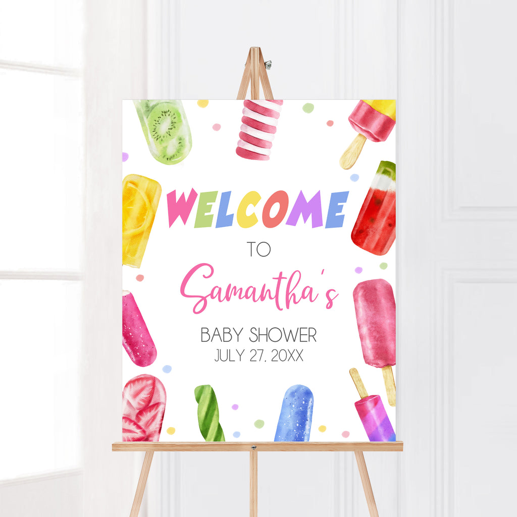 Popsicle Baby Shower Welcome Sign