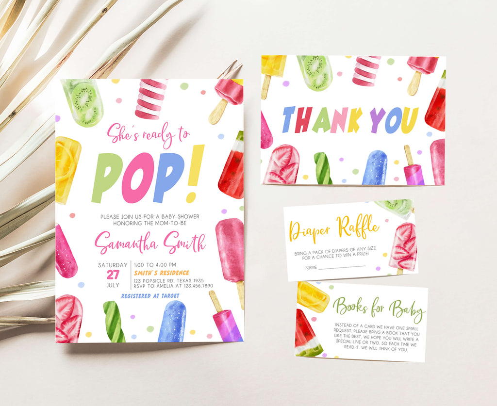 Popsicle Baby Shower Invitation Set