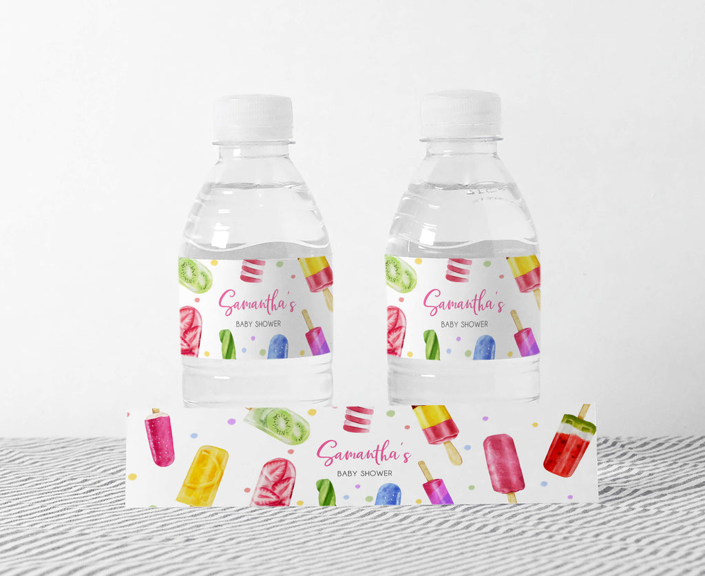 Popsicle Baby Shower Bottle Label