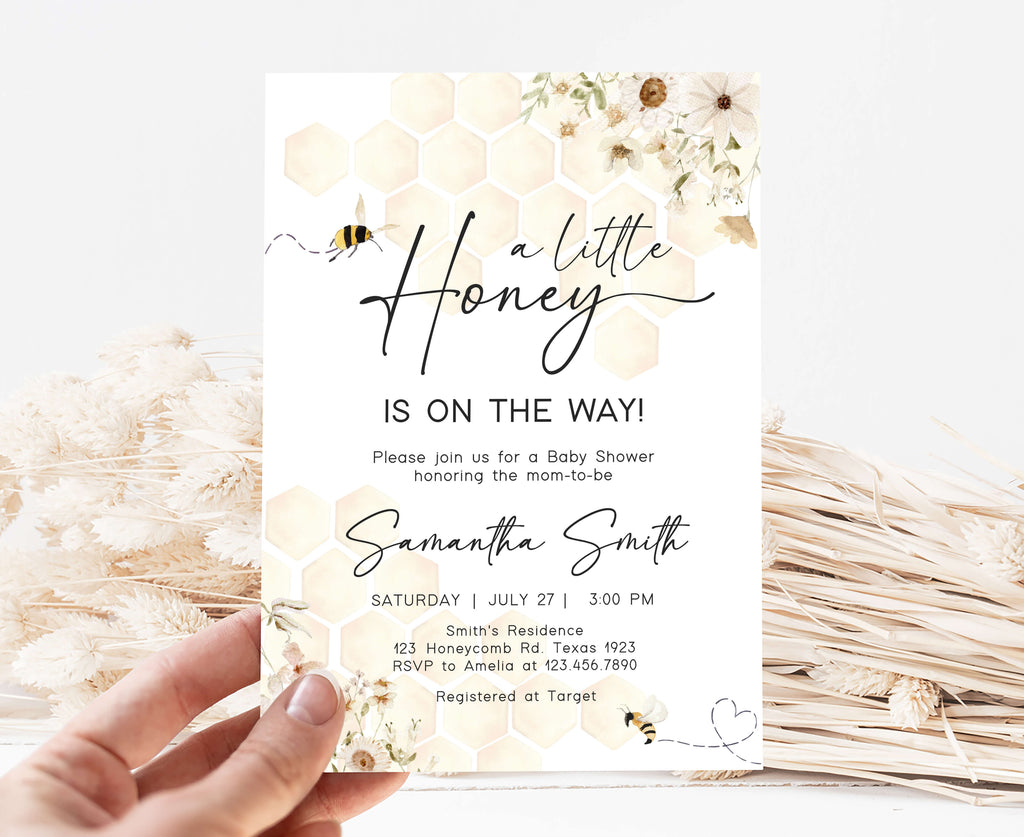 Bee Baby Shower Invitation