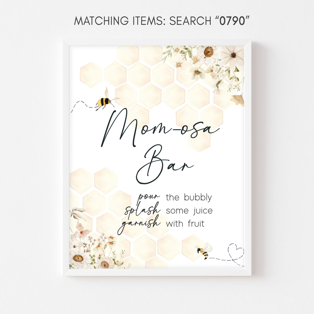 Bee Baby Shower Mom Osa Bar Sign