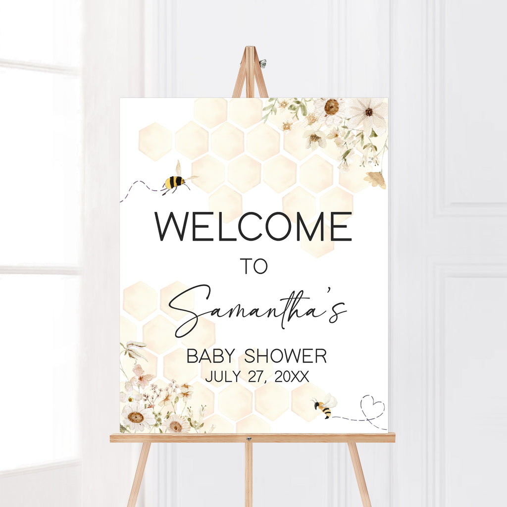 Bee Baby Shower Welcome Sign