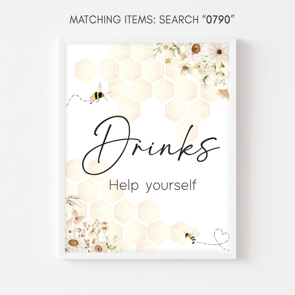 Bee Baby Shower Drinks Sign