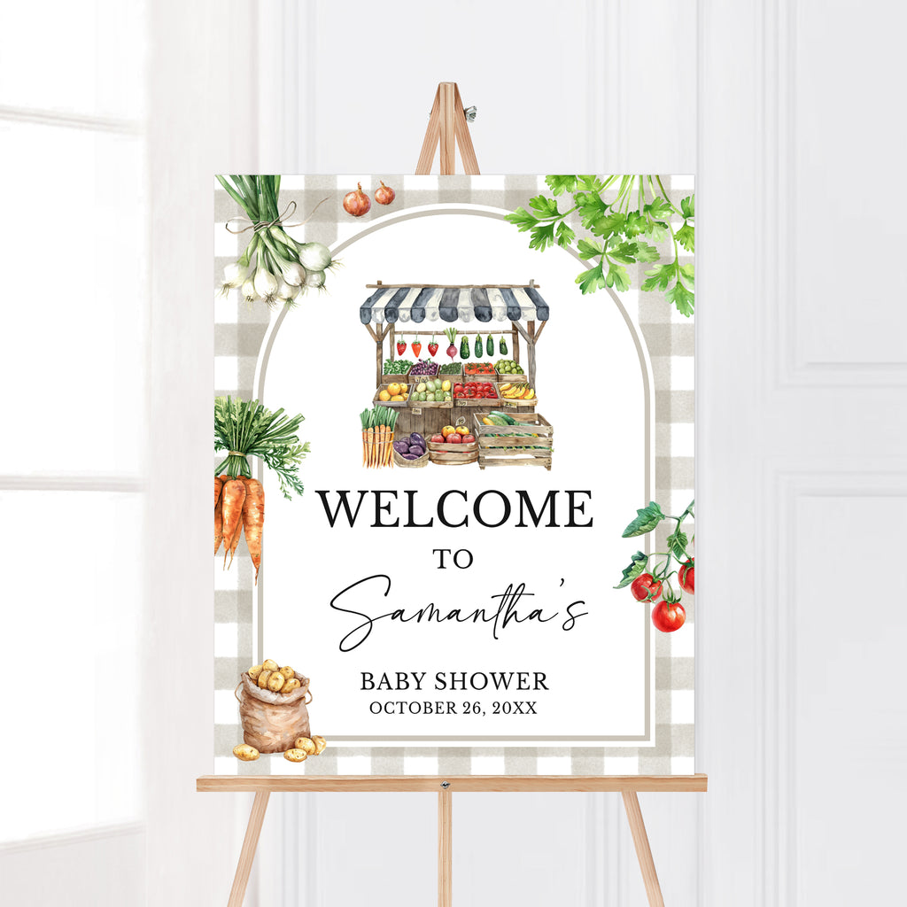 Farmers Market Baby Shower Welcome Sign