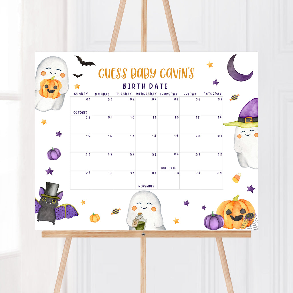 A Little Boo Baby Shower Due Date Calendar