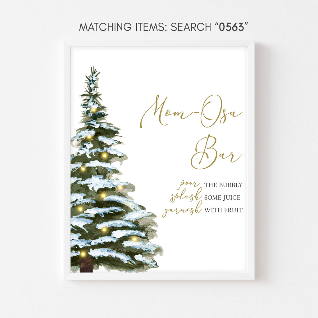 Christmas Baby Shower Mom Osa Bar Sign