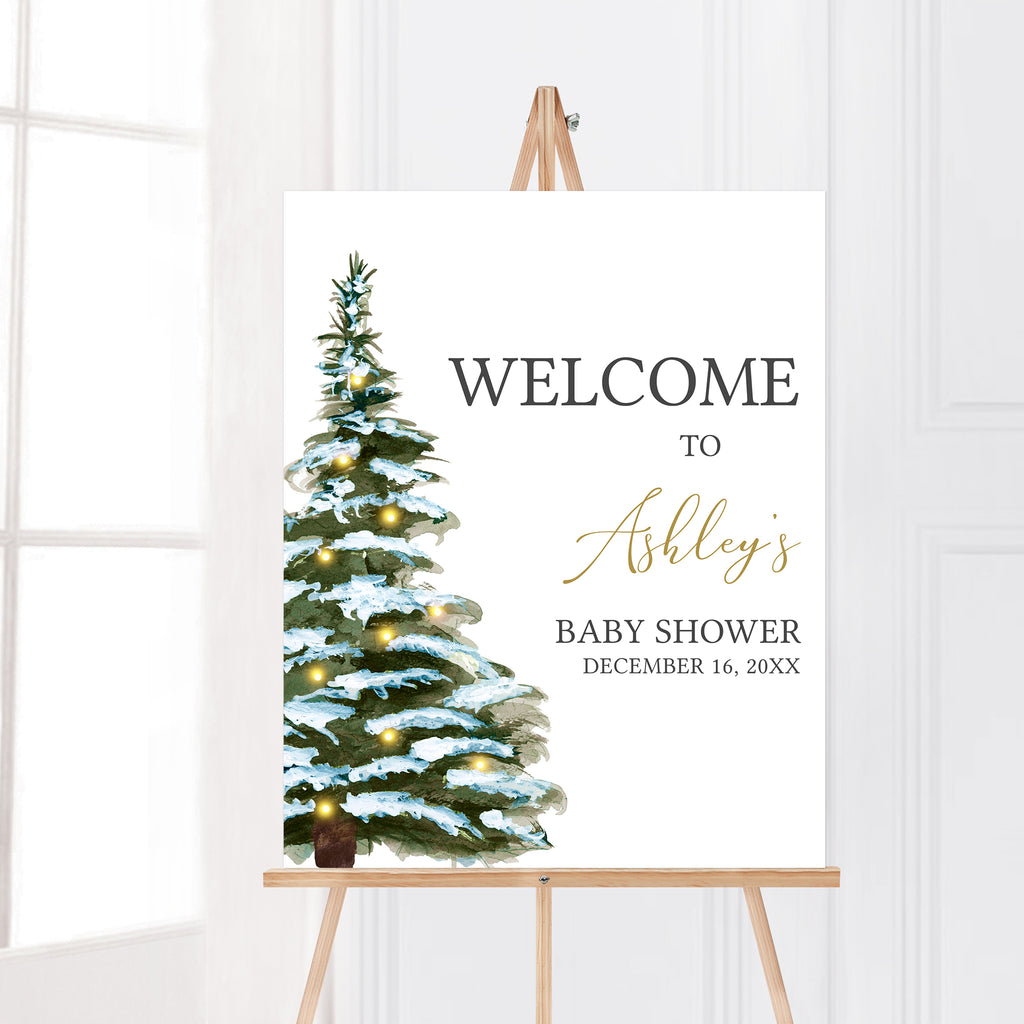 Christmas Baby Shower Welcome Sign