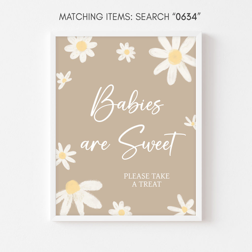 Floral Daisy Baby Shower Babies are Sweet Sign