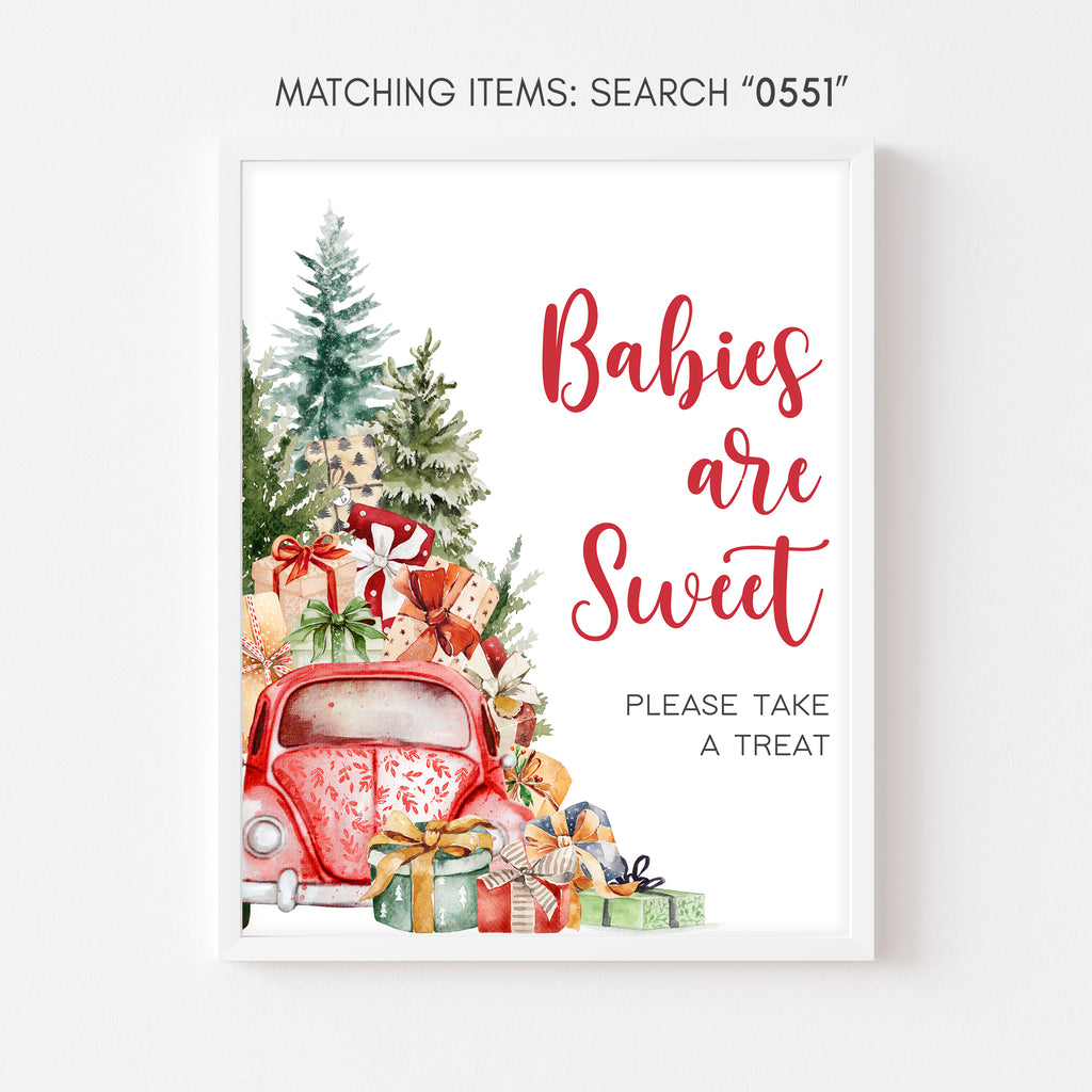 A Little Bundle of Joy Christmas Truck Baby Shower Babies are Sweet Sign