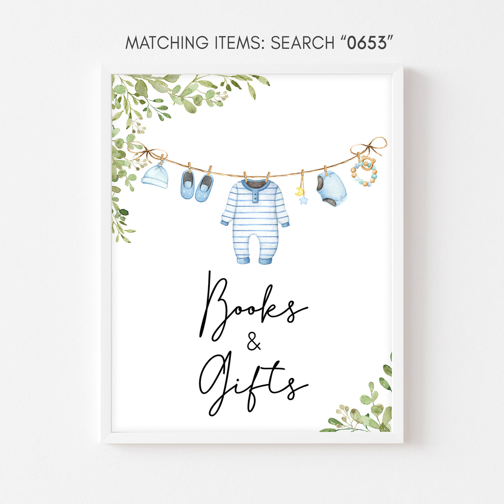 Boy Baby Clothes Baby Shower Books and Gifts Sign