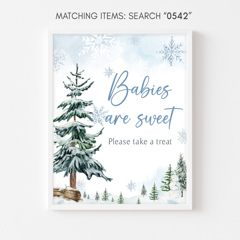 Blue Baby It's Cold Outside Baby Shower Babies are Sweet Sign