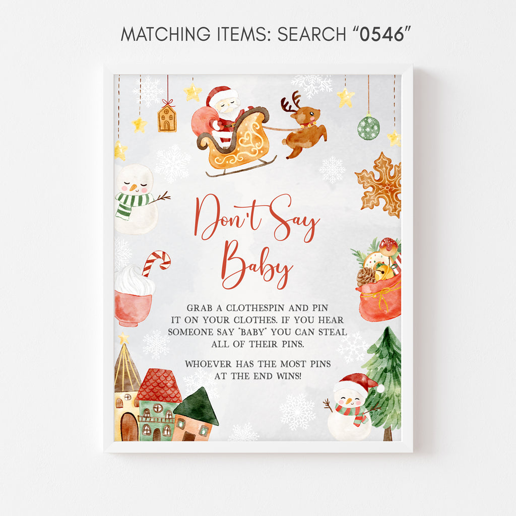 Baby It's Cold Outside Christmas Baby Shower Don't Say Baby Sign