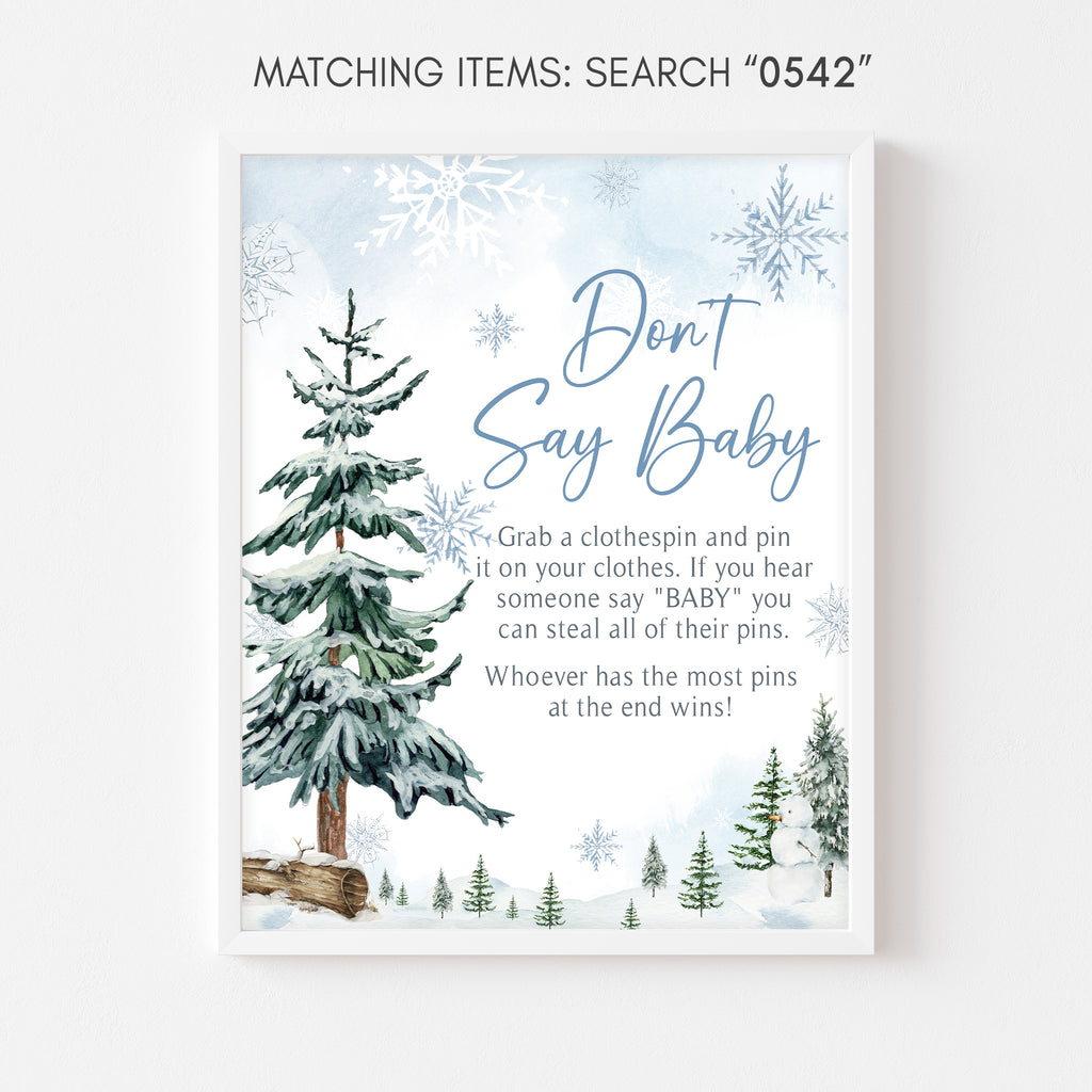 Blue Baby It's Cold Outside Baby Shower Don't Say Baby Sign