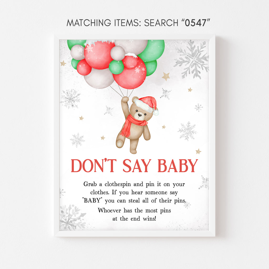 Bear Baby It's Cold Outside Baby Shower Don't Say Baby Sign