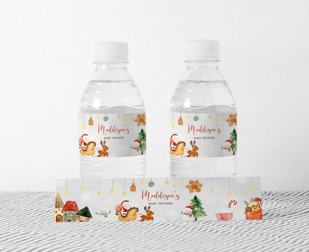 Baby It's Cold Outside Christmas Baby Shower Bottle Label