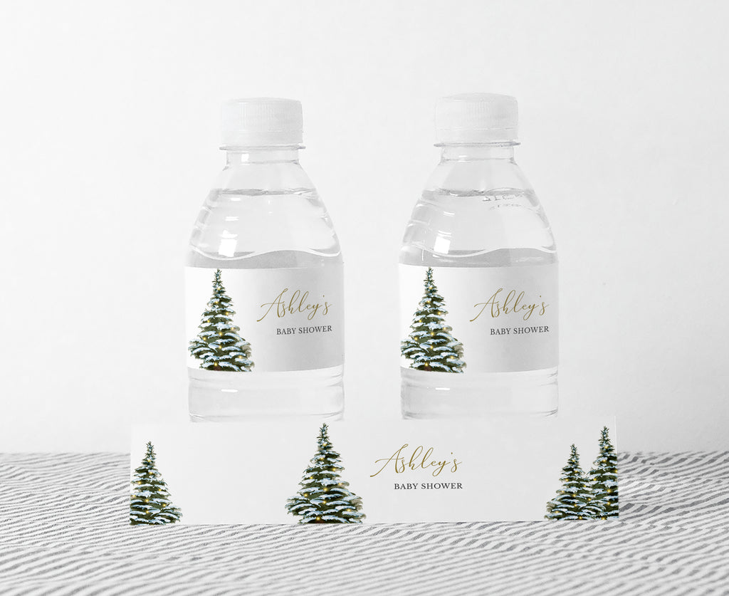 Christmas Baby Shower Bottle Label