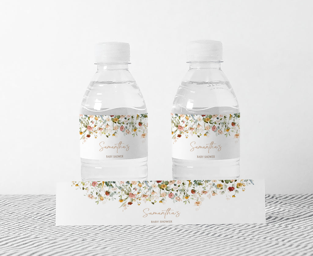 Baby in Bloom Wildflower Baby Shower Bottle Label