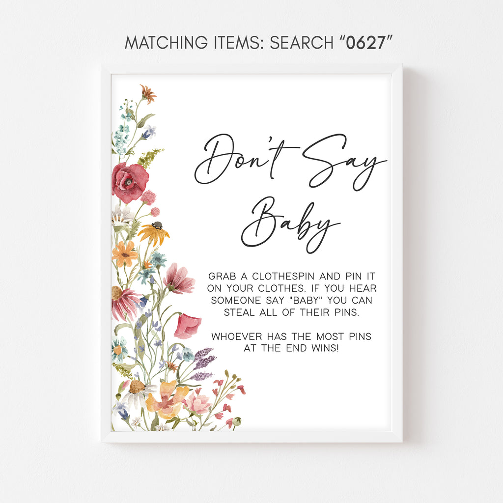 Baby in Bloom Baby Shower Don't Say Baby Sign