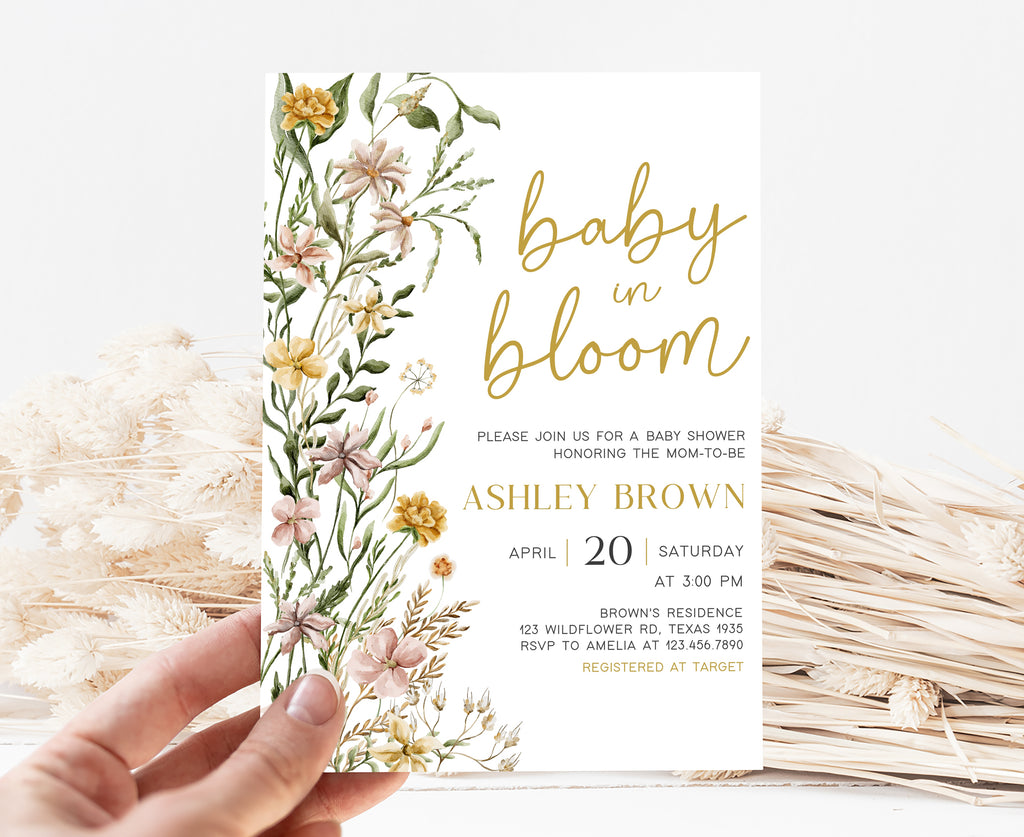 Wildflower Baby in Bloom Baby Shower Invitation