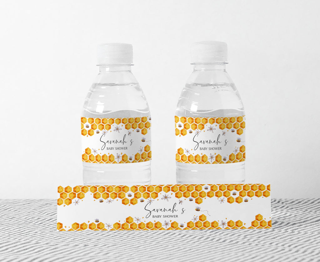 Honey Bee Baby Shower Bottle Label