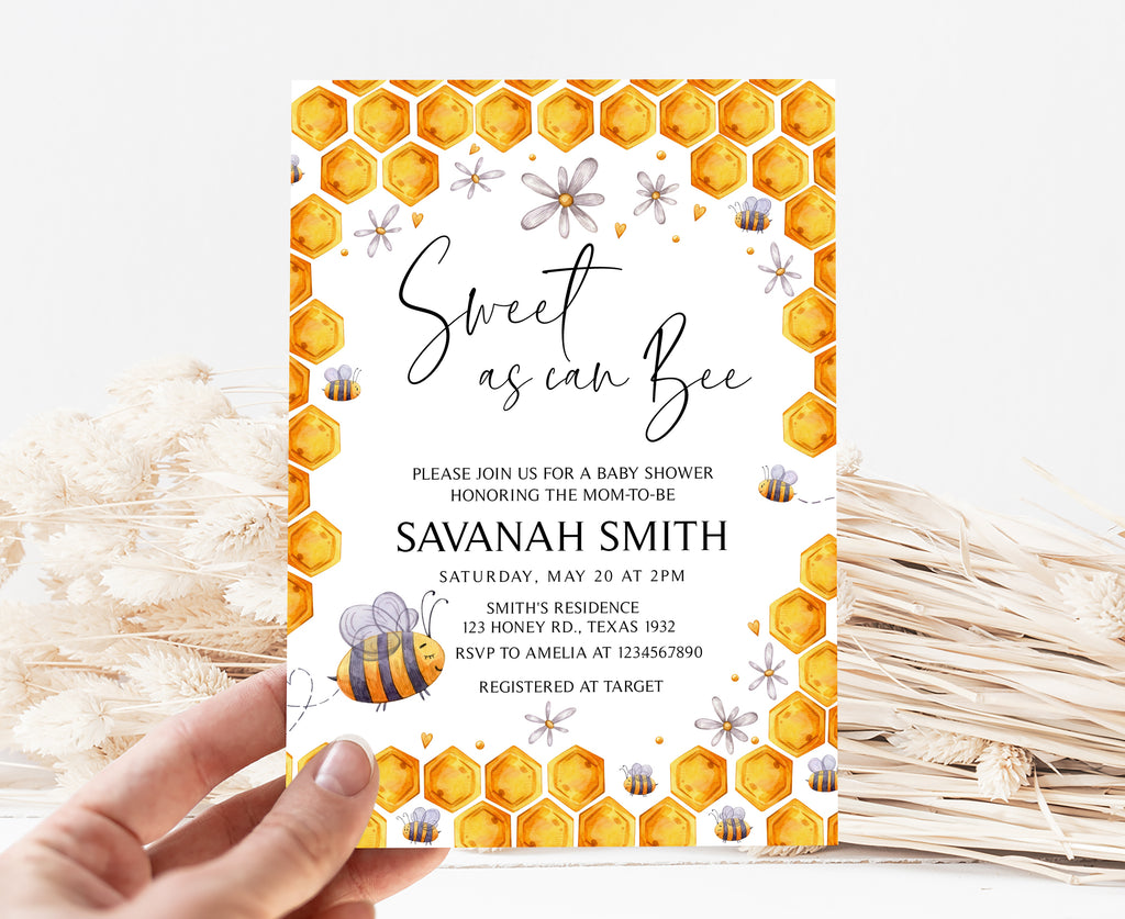 Honey Bee Baby Shower Invitation