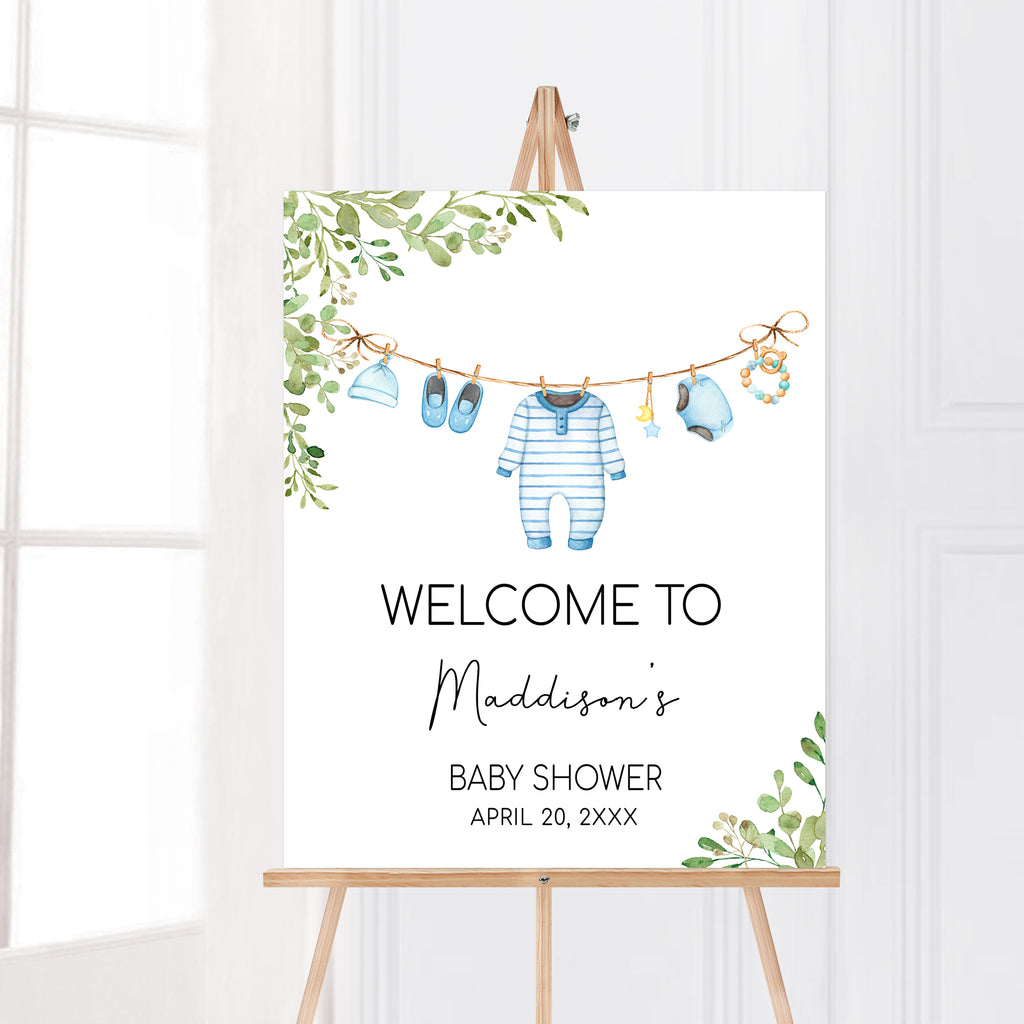 Boy Baby Clothes Baby Shower Welcome Sign