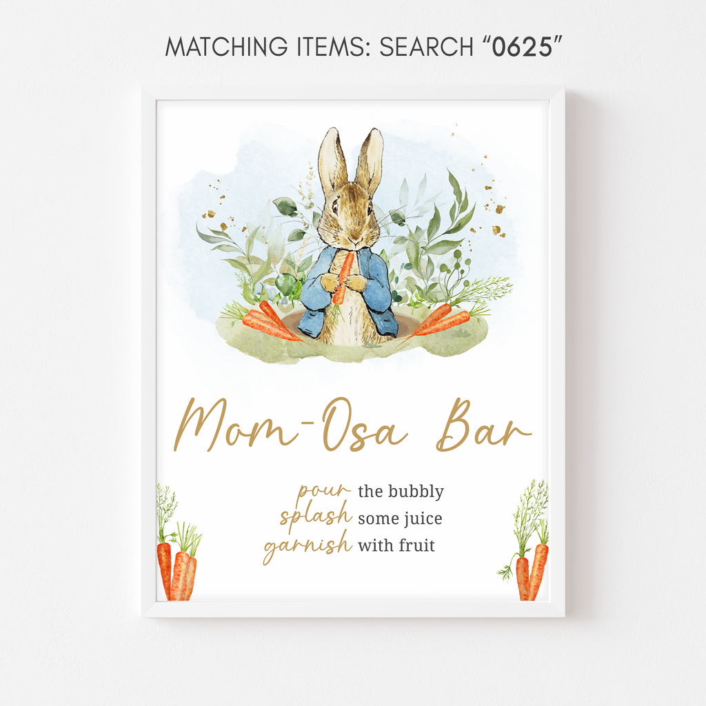 Blue Peter Rabbit Baby Shower Mom Osa Bar Sign